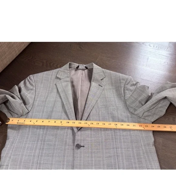 Yves Saint Laurent Pour Homme Grey Glen Plaid Super 120s Wool Suit Italy 48 7R - Picture 6 of 14